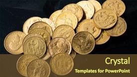  Presentation with economy - Slide deck with secret economy - close up of real gold background and a tawny brown colored foreground