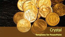  Presentation with economy - Cool new PPT layouts with secret economy - close up of real gold backdrop and a tawny brown colored foreground