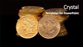  Presentation with economy - Beautiful slide deck featuring secret economy - close up of real gold backdrop and a black colored foreground