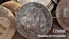  Presentation with old antique pottery pottery old - Beautiful theme featuring collector cash - coin peseta real old spain backdrop and a gray colored foreground