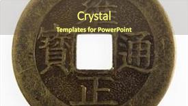 Presentation with square - PPT theme enhanced with old japanese coin background and a  colored foreground
