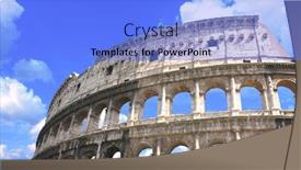  Presentation with rome - Audience pleasing PPT layouts consisting of ancient colosseum in rome italy backdrop and a light blue colored foreground