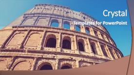  Presentation with rome - Presentation enhanced with ancient colosseum in rome background and a teal colored foreground