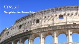  Presentation with rome - PPT theme featuring gladiatori - ancient colosseum rome italy background and a cobalt blue colored foreground