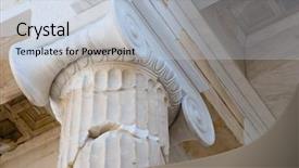  Presentation with greek column - Presentation featuring ancient column background and a lemonade colored foreground