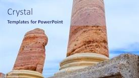  Presentation with roman columns - Presentation theme with ancient-columns-in-cartagena-roman background and a sky blue colored foreground