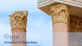  Presentation with roman columns - Amazing presentation theme having ancient-columns-in-cartagena-roman backdrop and a sky blue colored foreground