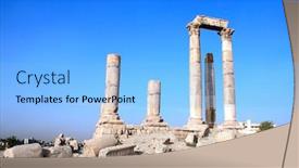  Presentation with amman jordan - Slide set enhanced with ancient-columns-in-temple background and a light blue colored foreground