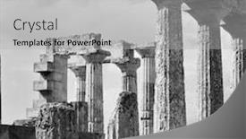  Presentation with greek columns - Cool new slides with ancient-columns-of-temple backdrop and a light gray colored foreground