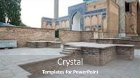 Presentation with uzbekistan - Cool new theme with ancient-complex-of-gur backdrop and a gray colored foreground