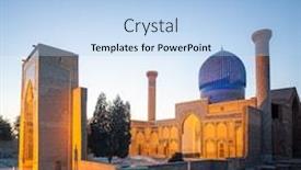  Presentation with uzbekistan - PPT layouts enhanced with ancient-complex-of-gur background and a light blue colored foreground