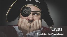  Presentation with pirate - Cool new theme with ancient dead - fear pirate with eye patch backdrop and a dark gray colored foreground