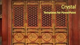  Presentation with ancient forbidden city - Slides with ancient doors from forbidden city background and a tawny brown colored foreground