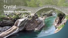  Presentation with ancient - Cool new presentation theme with ancient double arch stone bridge backdrop and a gray colored foreground