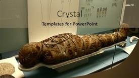  Presentation with ancient egypt - Presentation theme featuring ancient-egypt-a-complete-mummy background and a coral colored foreground