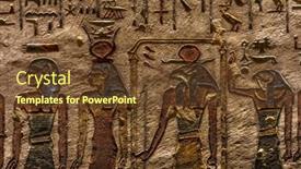  Presentation with ancient egypt - Slides featuring ancient-egypt-carving-color-image background and a tawny brown colored foreground