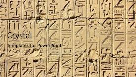  Presentation with ancient egypt - Presentation theme featuring ancient egypt hieroglyphics on wall background and a coral colored foreground