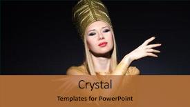  Presentation with egyptian - Audience pleasing PPT theme consisting of ancient egypt nefertiti - young model in personification backdrop and a red colored foreground