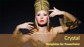  Presentation with egyptian - Slide deck with ancient egypt nefertiti - young model in personification background and a red colored foreground