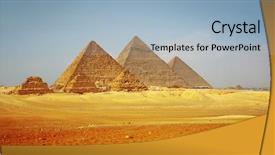  Presentation with clear - PPT theme enhanced with ancient egypt perameds - giza valley with great pyramids background and a light blue colored foreground