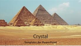  Presentation with ancient egypt - Presentation theme featuring ancient egypt perameds - giza valley with pyramids background and a yellow colored foreground