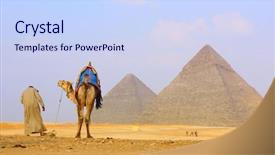  Presentation with landscape desert - Slide set consisting of ancient egypt perameds - landscape with the egyptian pyramids background and a sky blue colored foreground