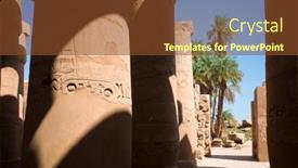  Presentation with architecture columns - Presentation theme featuring ancient-egyptian-architecture-sun-shines background and a tawny brown colored foreground