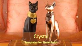  Presentation with cats - PPT theme enhanced with ancient egyptian gods - black and bronze cats background and a tawny brown colored foreground