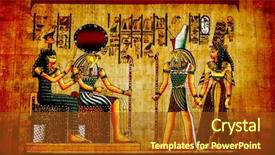  Presentation with ancient egypt - PPT theme having ancient egyptian gods - old natural paper from egypt background and a tawny brown colored foreground