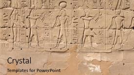  Presentation with ancient egypt - Colorful presentation theme enhanced with ancient egyptian gods - old egypt hieroglyphs carved backdrop and a coral colored foreground