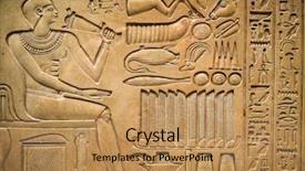  Presentation with egyptian - Colorful theme enhanced with ancient egyptian hieroglyph depicting backdrop and a coral colored foreground