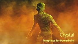  Presentation with mythology - Beautiful theme featuring ancient-egyptian-mythology-sinister-mummy backdrop and a tawny brown colored foreground