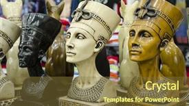  Presentation with ancient egypt - Theme with ancient egyptian queen nefertiti background and a tawny brown colored foreground