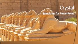  Presentation with egyptian - Beautiful slide deck featuring ancient egyptian statues of ram backdrop and a coral colored foreground