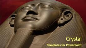  Presentation with egyptian - Slides featuring ancient egyptian stone sarcophagus background and a tawny brown colored foreground