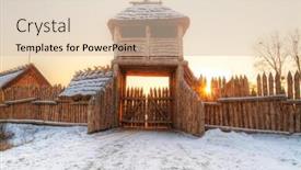  Presentation with ancient village - Beautiful PPT layouts featuring love happy valentines day card - book pen inscription backdrop and a violet colored foreground