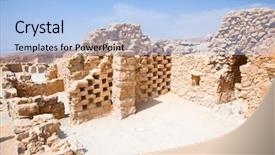  Presentation with ancient israel - Slide deck enhanced with ancient fortress masada israel background and a light blue colored foreground