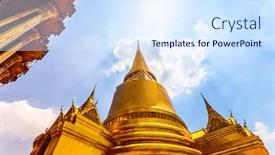  Presentation with thailand - Amazing presentation theme having ancient golden temple in thailand backdrop and a sky blue colored foreground