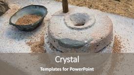  Presentation with ancient - Slide set with ancient grain hand grinding millstones background and a gray colored foreground
