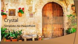  Presentation with authentic mexican street tacos - PPT layouts enhanced with ancient greece - authentic old streets in valdemossa background and a yellow colored foreground