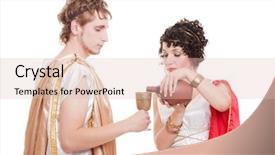  Presentation with ancient greek - Audience pleasing theme consisting of ancient greece - beautiful couple in greek style backdrop and a lemonade colored foreground