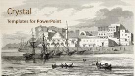  Presentation with ancient greece - Colorful PPT layouts enhanced with ancient greece - chania old view crete island backdrop and a lemonade colored foreground