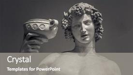  Presentation with ancient greece - PPT layouts consisting of ancient greece - dionysus bacchus wine statue portrait background and a gray colored foreground