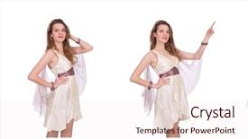  Presentation with ancient greece - Slide deck consisting of ancient greece - pretty lady in light charming background and a sky blue colored foreground