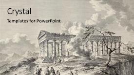  Presentation with western - PPT theme featuring ancient greece - view of the temple background and a soft green colored foreground