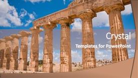  Presentation with ancient greek - Cool new presentation design with ancient greece athens - ruins of greek temple selinunte backdrop and a coral colored foreground