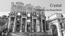  Presentation with ancient greek - PPT theme with ancient greek city ephesus background and a light gray colored foreground