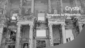  Presentation with ancient greek - Slide set consisting of ancient greek city ephesus background and a gray colored foreground