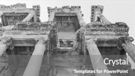  Presentation with ancient greek - PPT theme consisting of ancient greek city ephesus background and a gray colored foreground