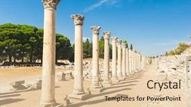  Presentation with greek columns - Cool new presentation design with ancient greek city of ephesus backdrop and a  colored foreground